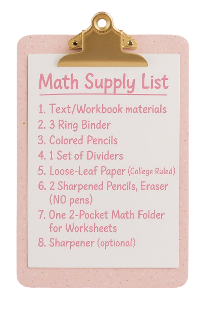 Math Supply List